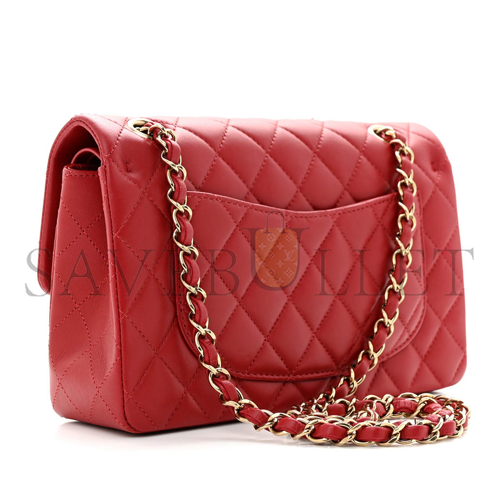 CHANEL LAMBSKIN QUILTED SMALL DOUBLE FLAP A01113 (23*14*6cm)